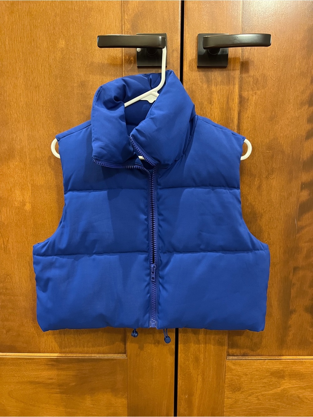 Royal Blue Cropped Puffer Vest